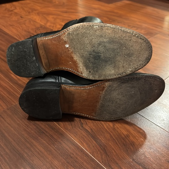 Frye Black Cowboy Western Boots Classic Leather - Picture 5 of 5